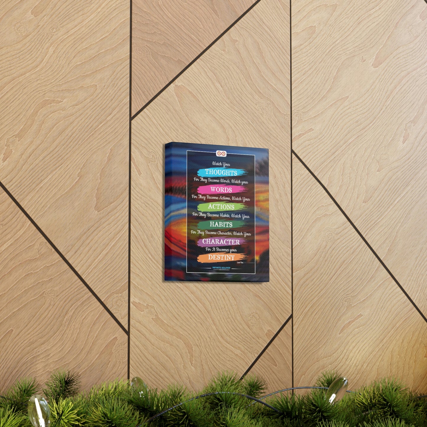 Watch Your Words Poster Motivational Canvas Poster | Infinite Soldier