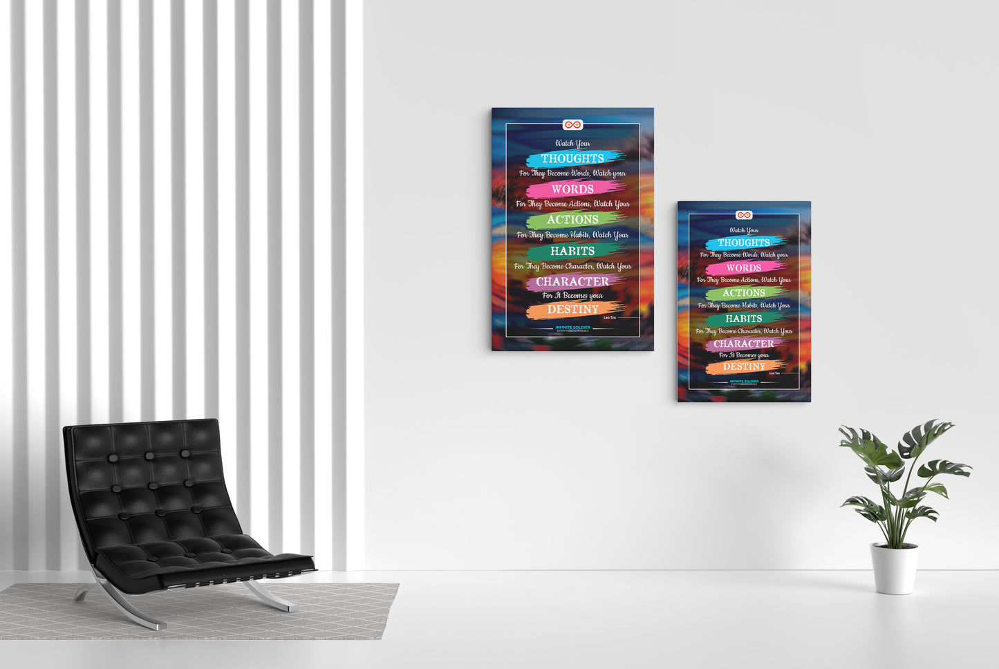 Watch Your Words Poster Motivational Canvas Poster | Infinite Soldier