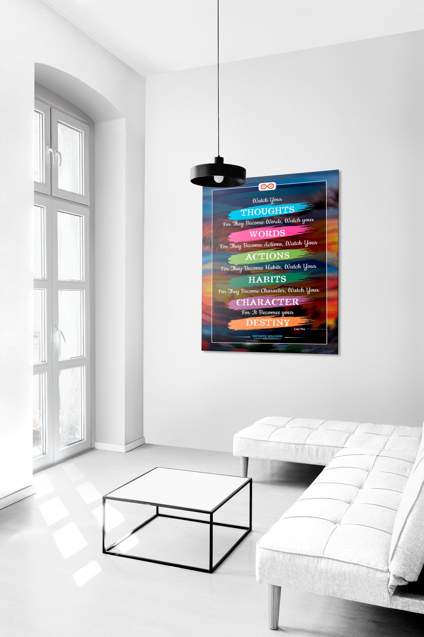 Watch Your Words Poster Motivational Canvas Poster | Infinite Soldier