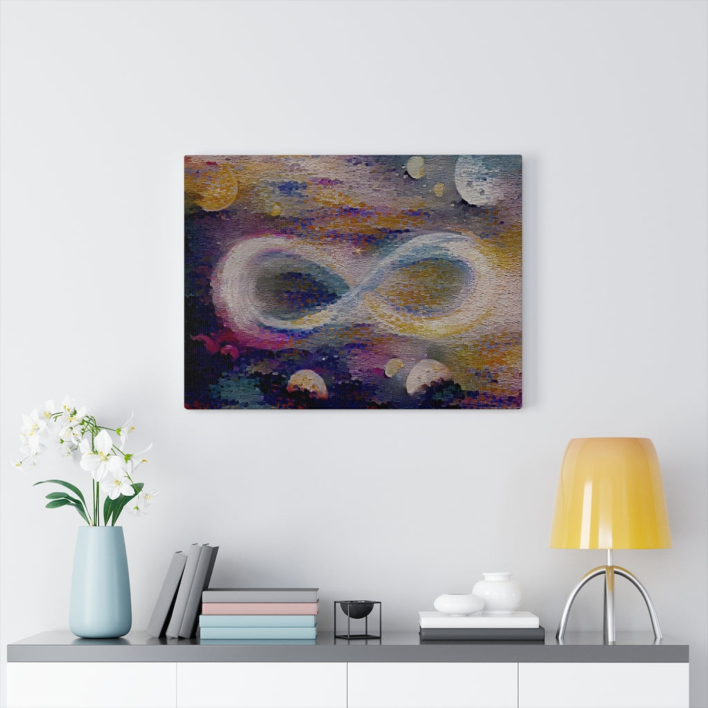 Infinite Galaxy -Pastel Sunset Over the Sea Inspired Infinity Canvas Wall Decor,  Canvas Prints, Art, Wall Decor, Painting, stretched canvas