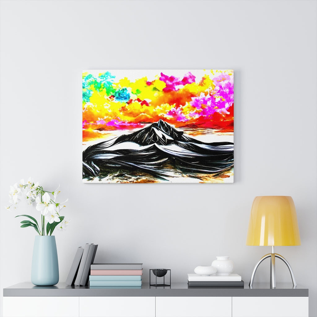 infinite mountains seascape colorful rainbow sky montains