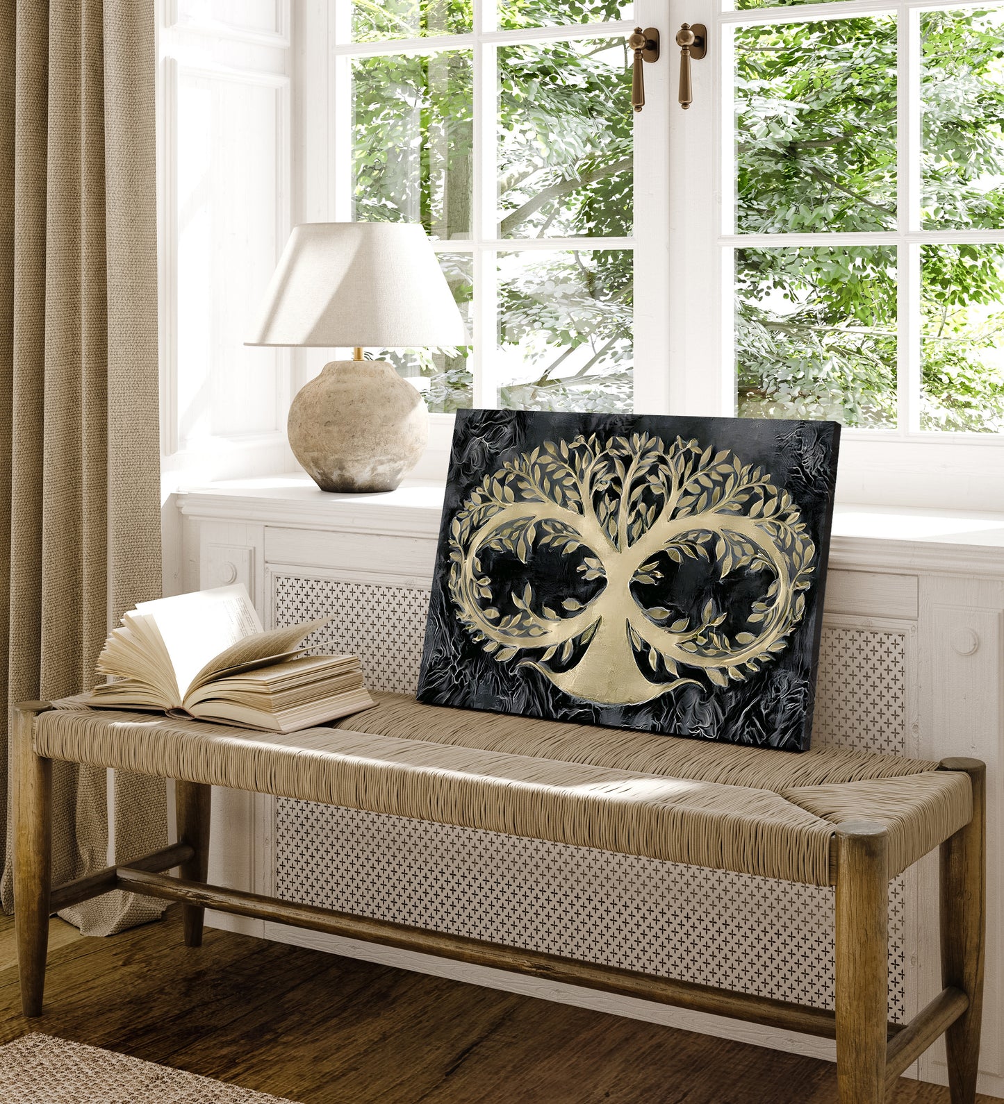 Infinity 'Tree Of Life' Black Chrome Wall Art