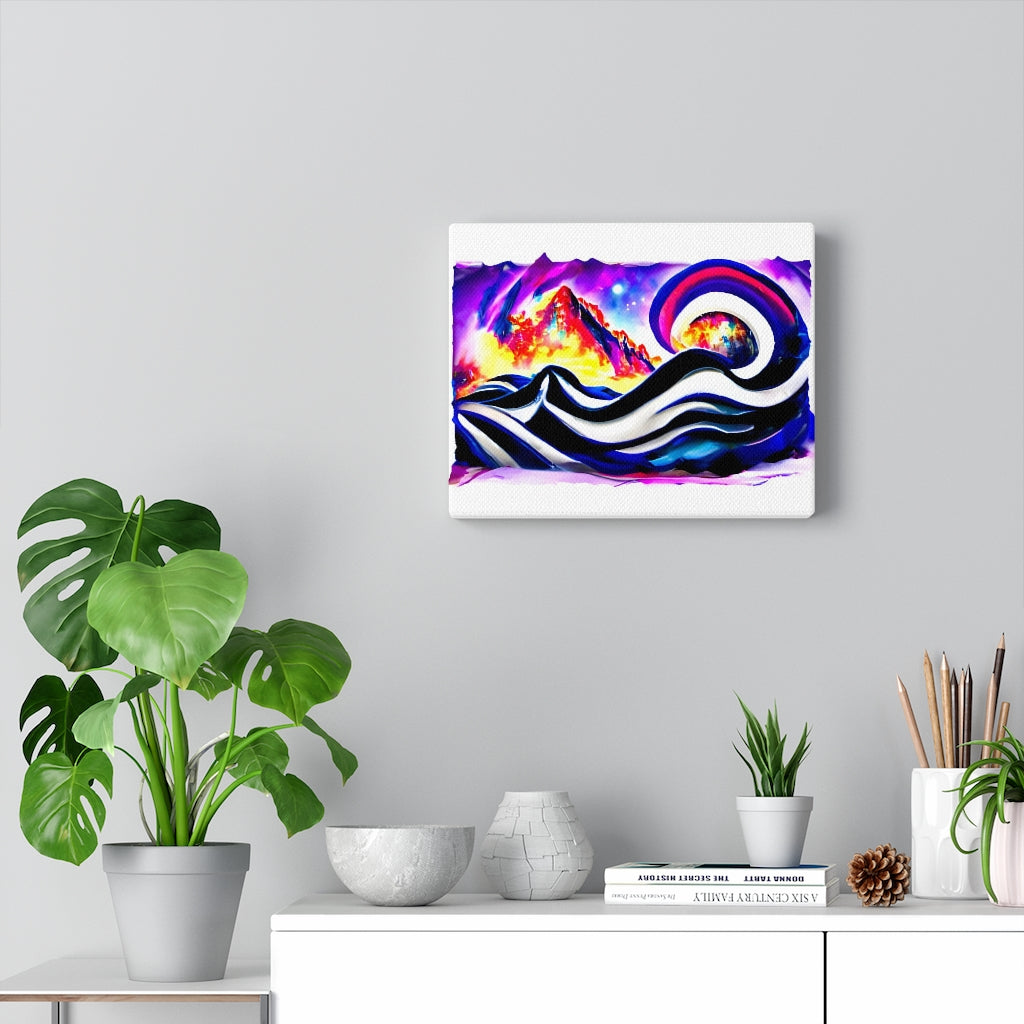 slide down infinite mountains infinity street art colourful airbrush art watercolor cosmic moonscape