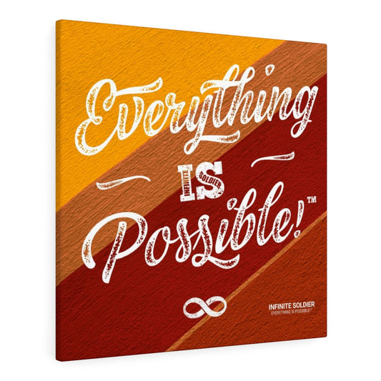 Orange Red Everything Is Possible Square Mounted Canvas Poster