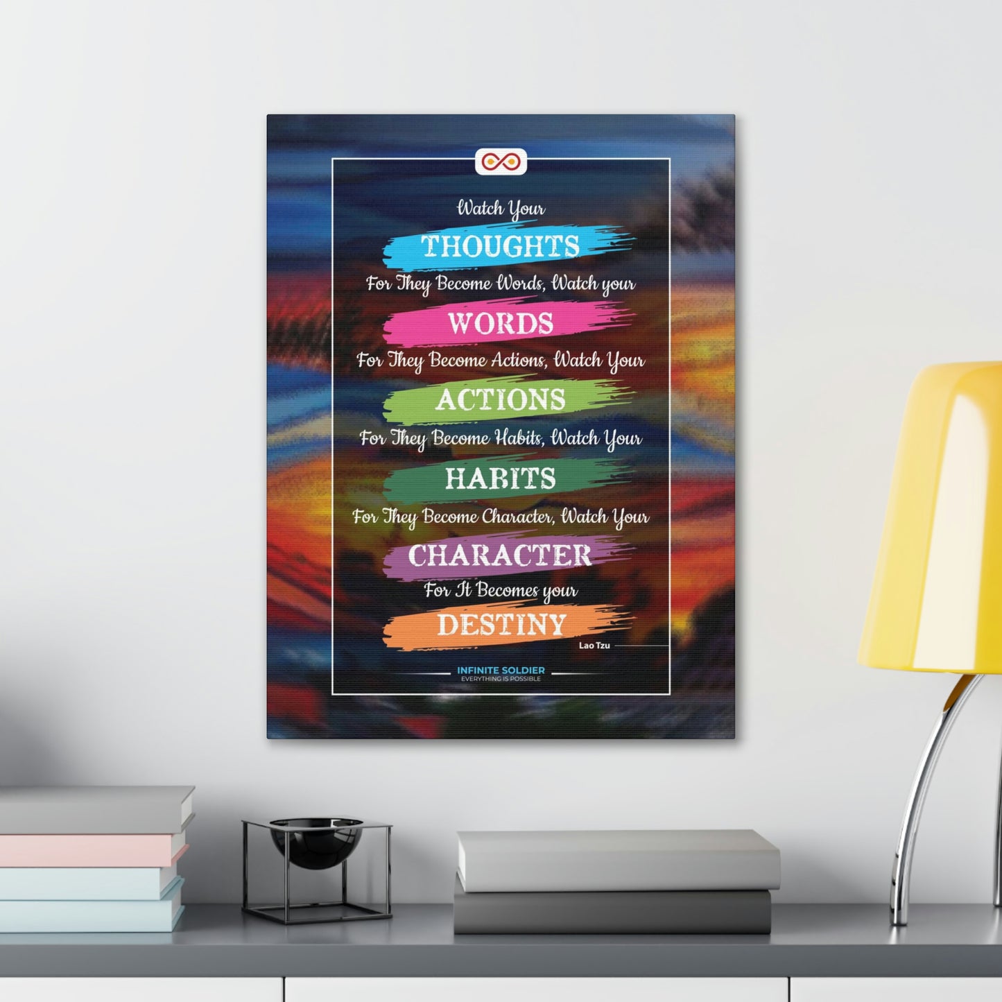 Watch Your Words Poster Motivational Canvas Poster | Infinite Soldier