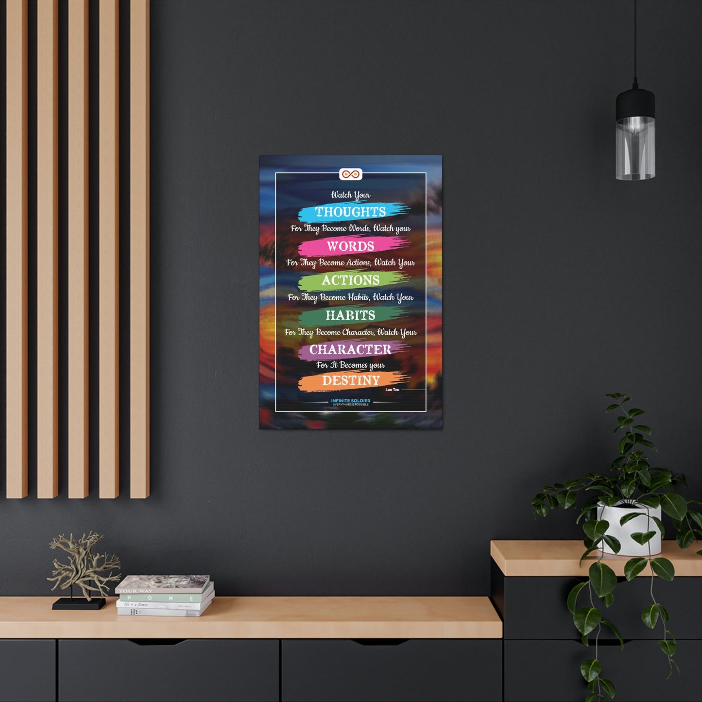 Watch Your Words Poster Motivational Canvas Poster | Infinite Soldier