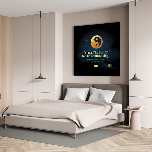Beauty in Contradiction' Ying Yang Motivational Mounted Canvas Wall Art
