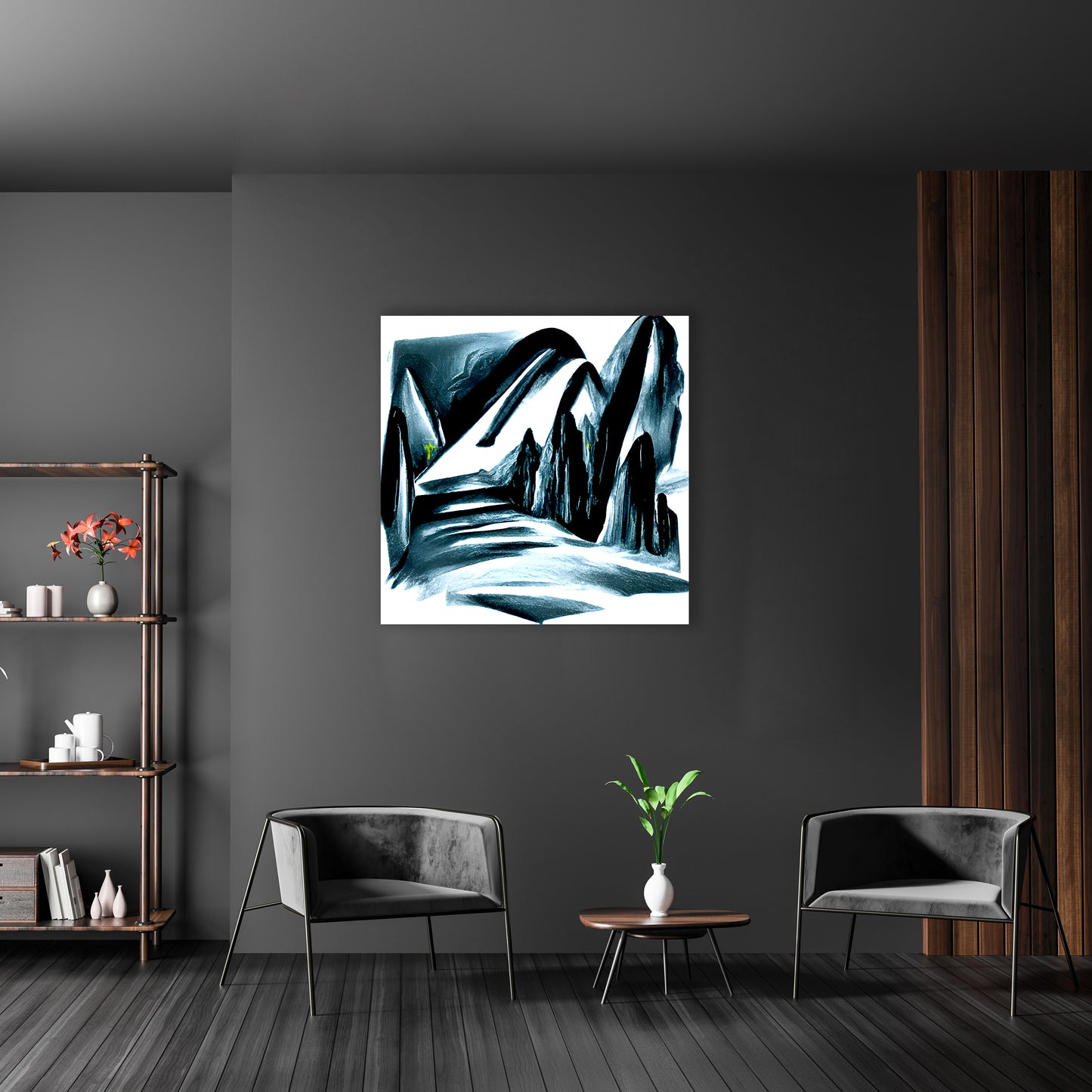 Slide down infinite mountains infinity surrealism matte vibrant colors swirls