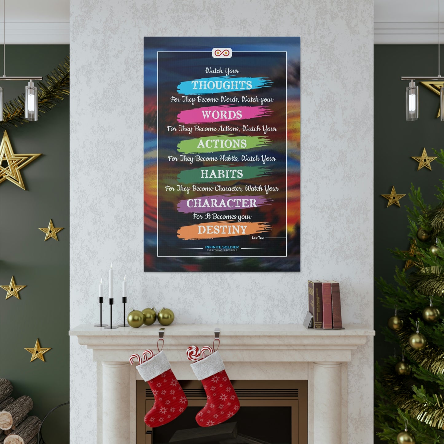 Watch Your Words Poster Motivational Canvas Poster | Infinite Soldier