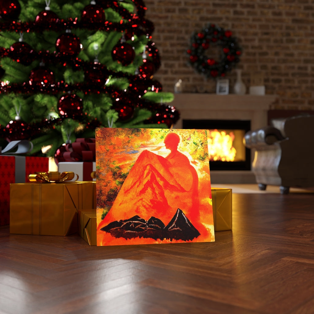 Head Over Hills Canvas Wall Poster - Orange Square