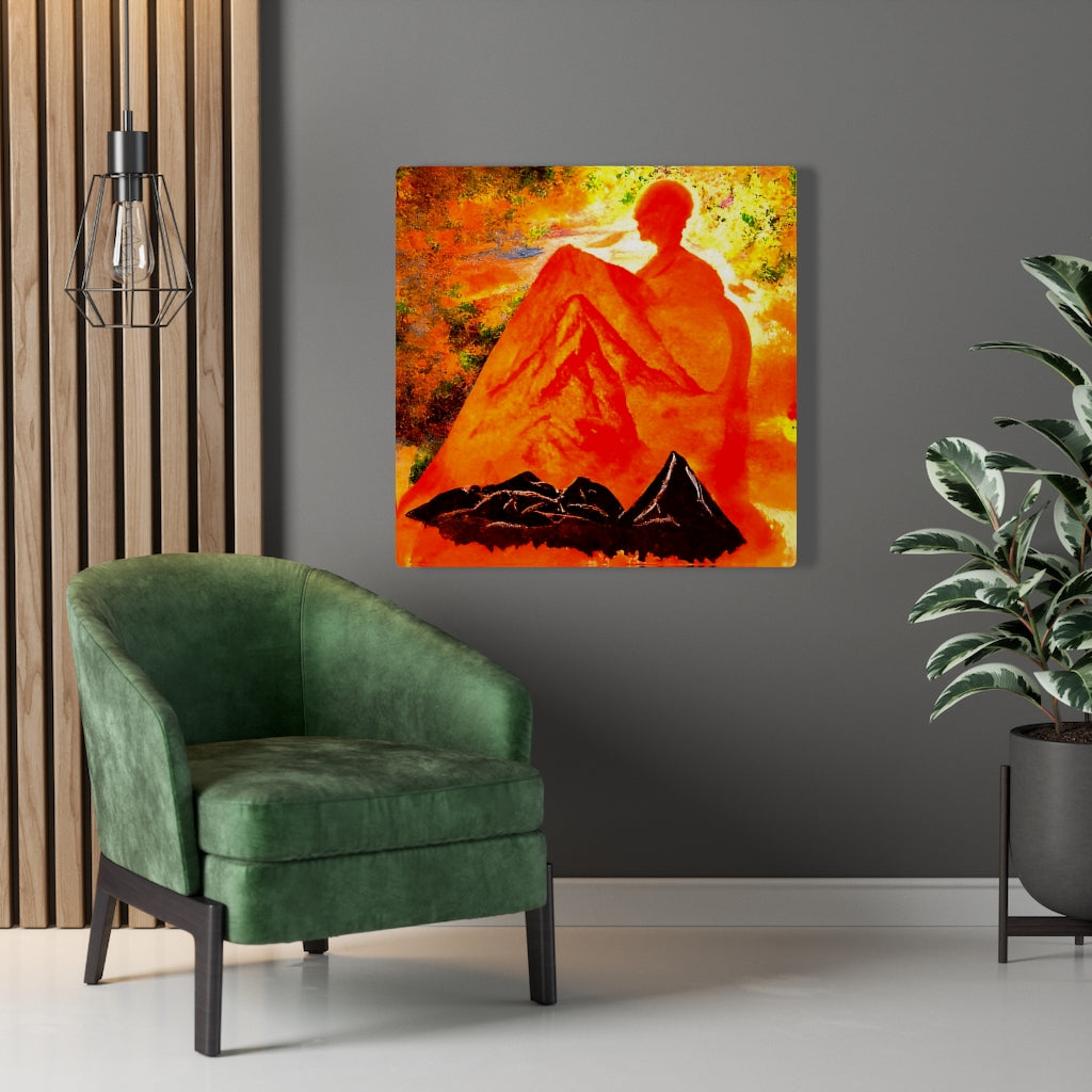 Head Over Hills Canvas Wall Poster - Orange Square