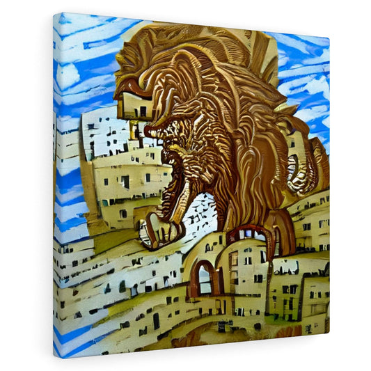 Lion Roaming Through Jerusalem detailed painting acrylic art watercolor (2)