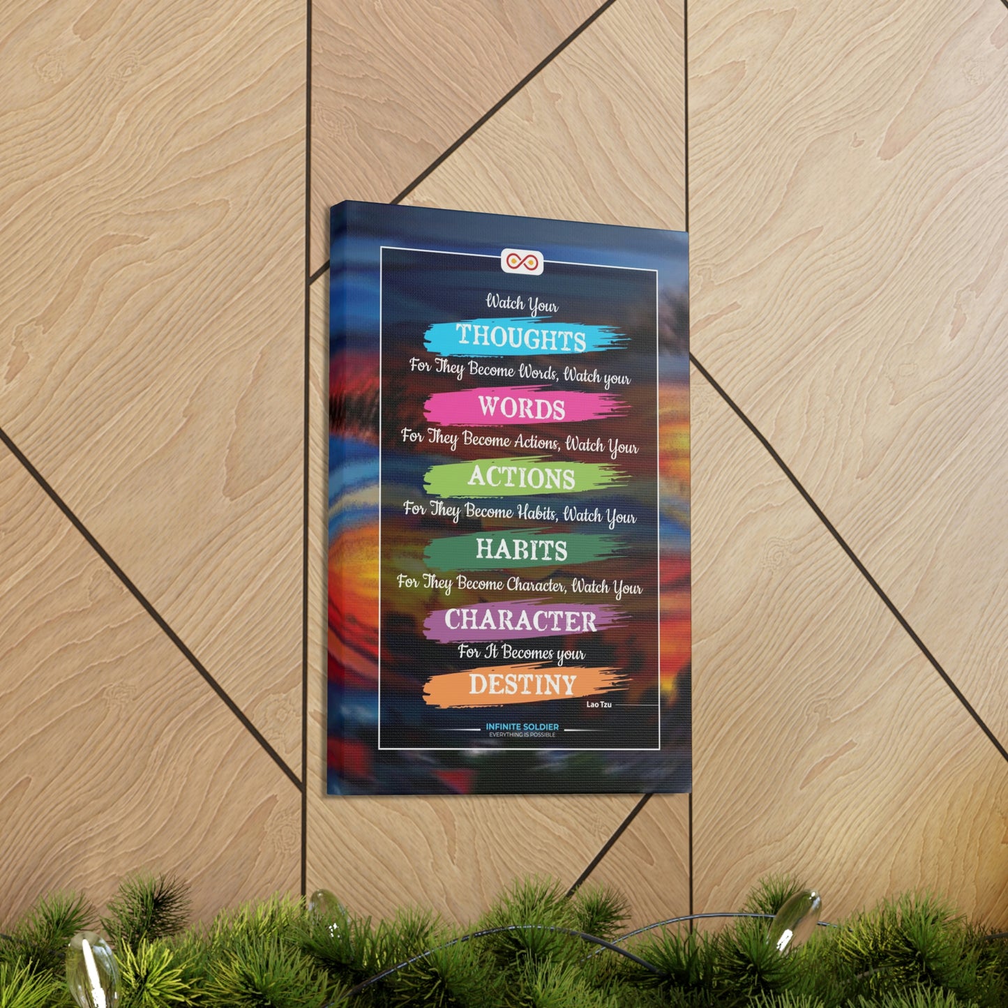 Watch Your Words Poster Motivational Canvas Poster | Infinite Soldier