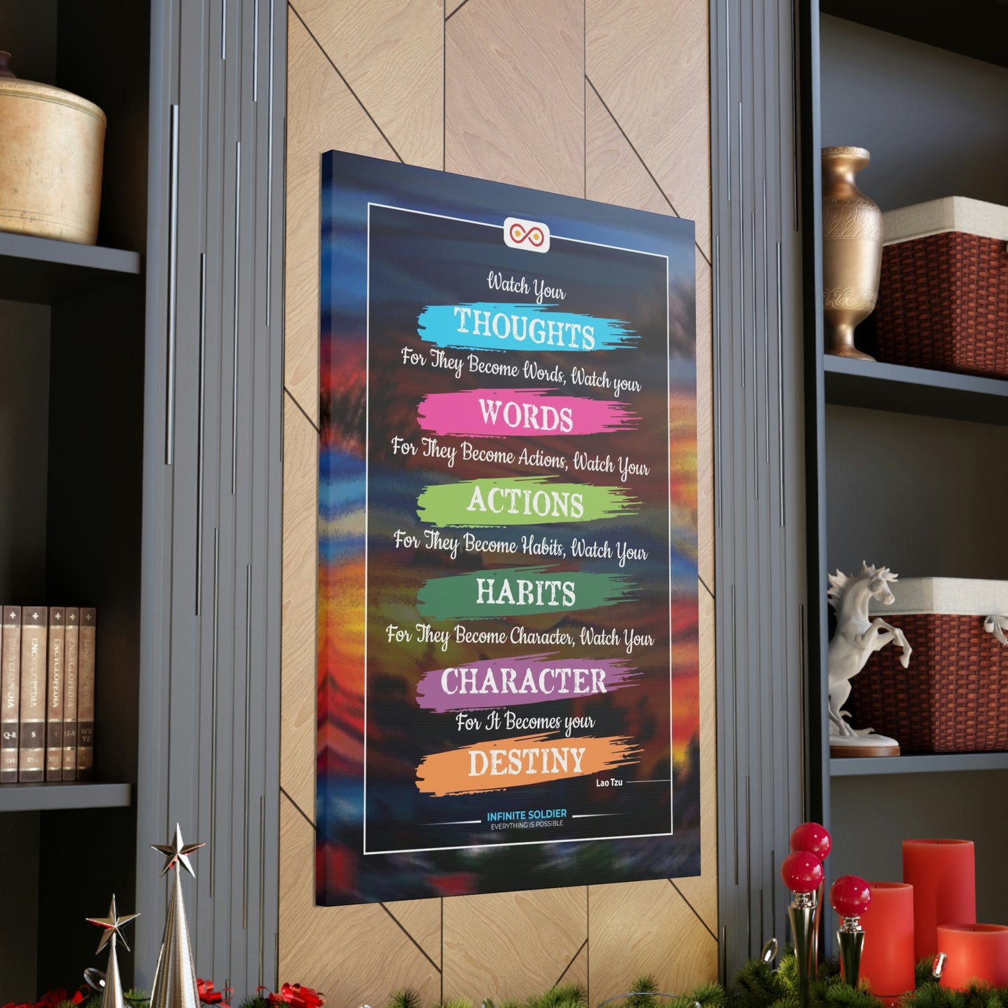 Watch Your Words Poster Motivational Canvas Poster | Infinite Soldier