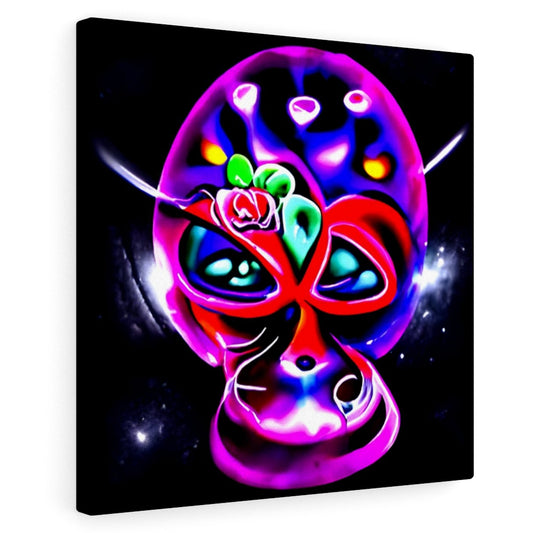 Purple Sugar Skull space radiant digital art airbrush art space