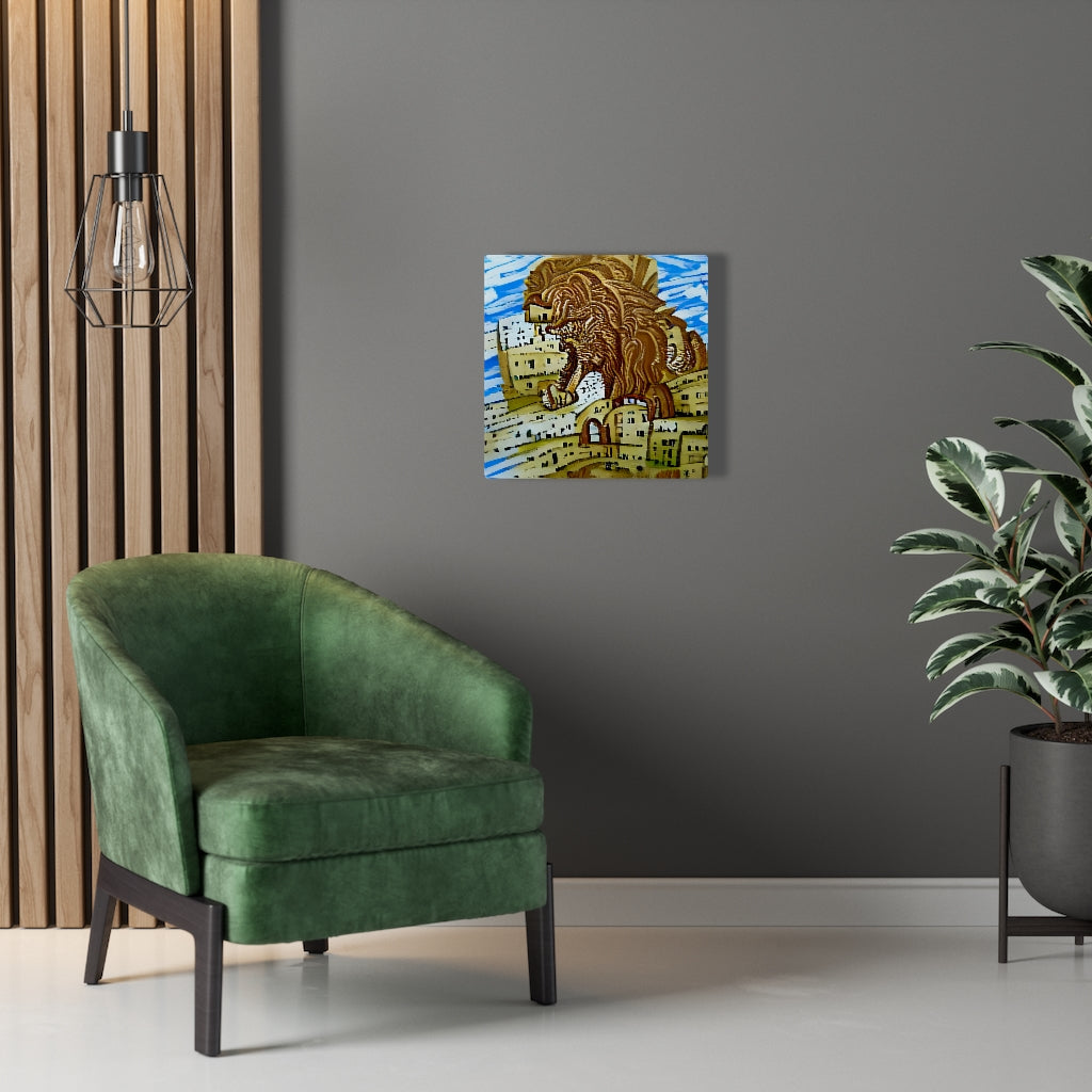 Lion Roaming Through Jerusalem detailed painting acrylic art watercolor (2)