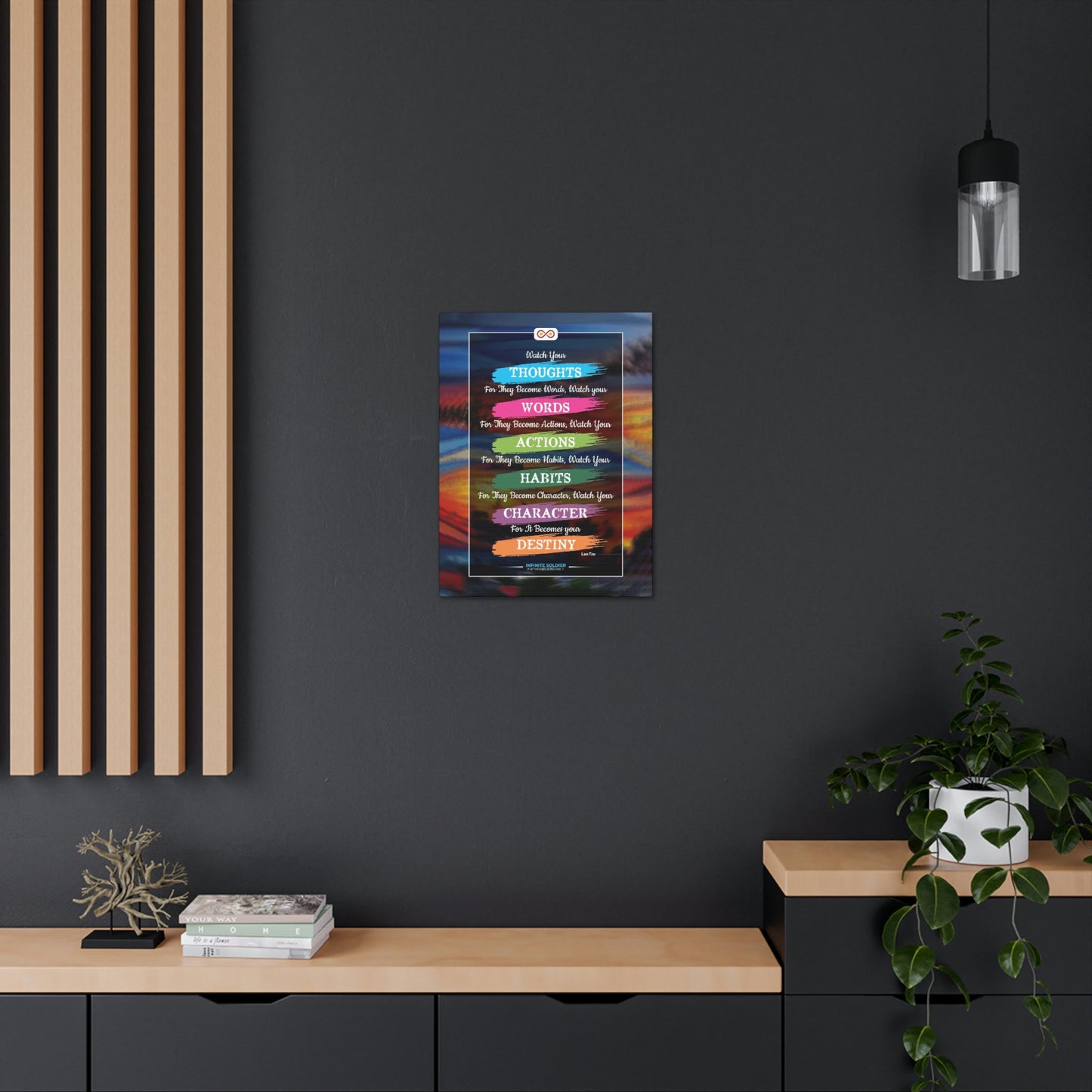 Watch Your Words Poster Motivational Canvas Poster | Infinite Soldier