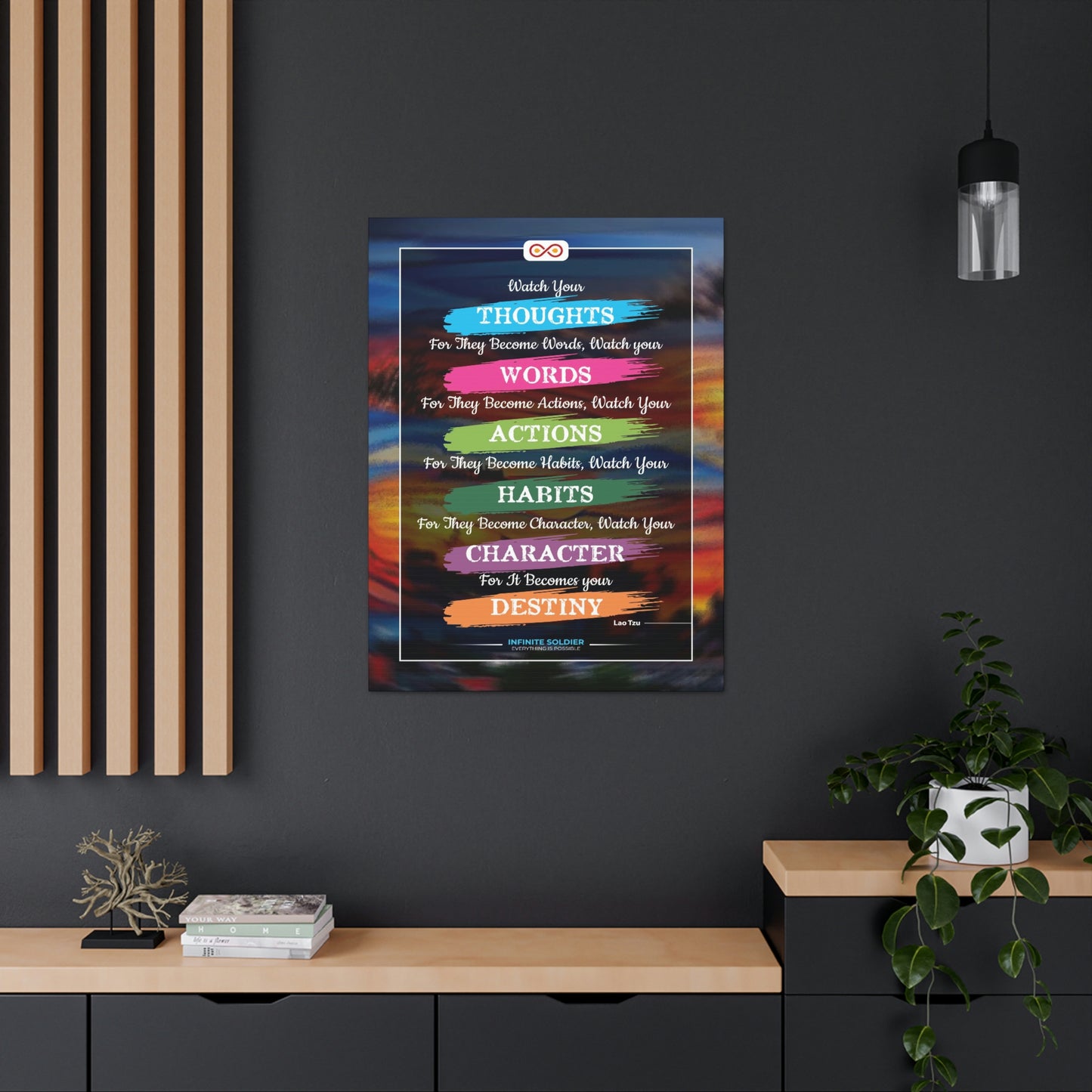 Watch Your Words Poster Motivational Canvas Poster | Infinite Soldier
