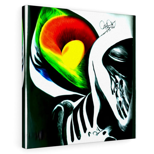 Death does not part, only the lack of love Sugar Skull infinity charcoal drawing colourful