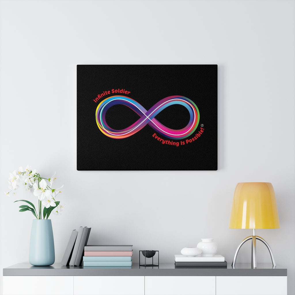 Neon Infinity Symbol Motivational Canvas Art Wall Print & Decor