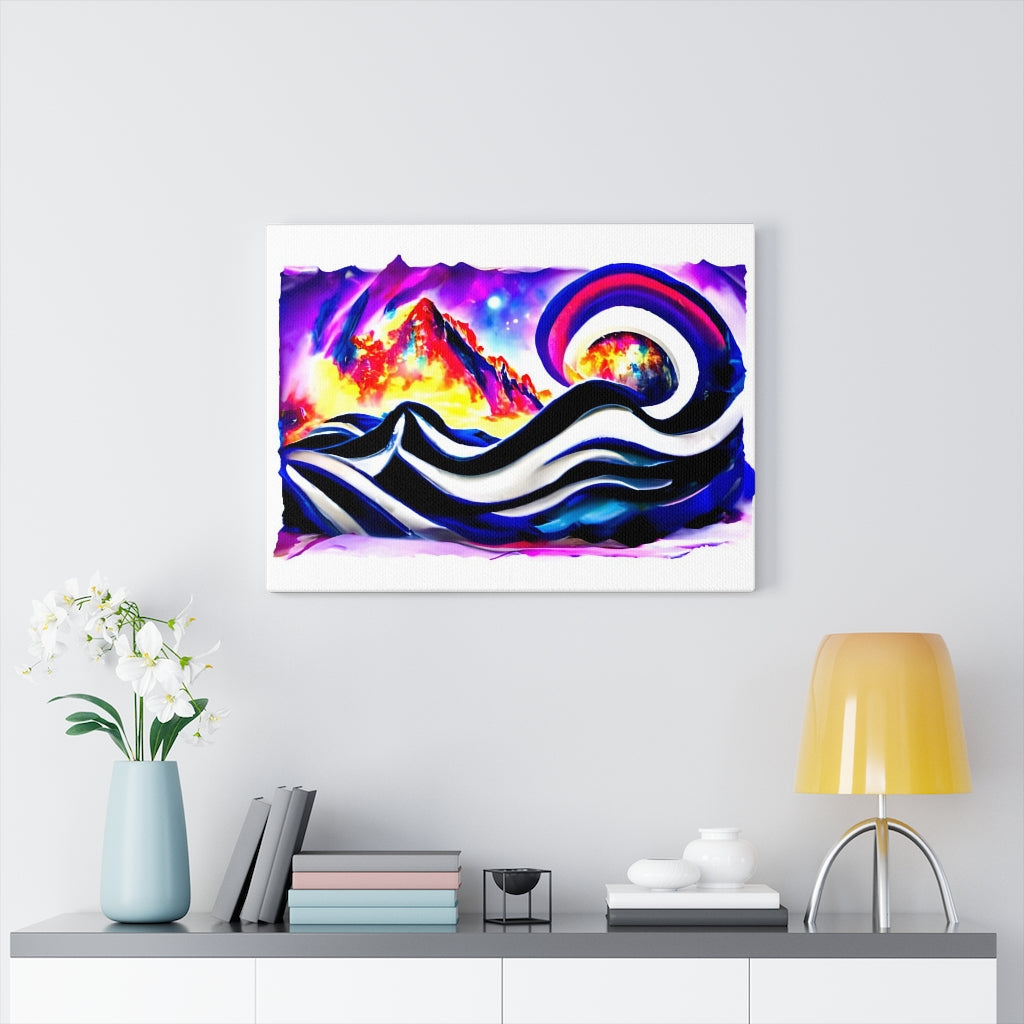 slide down infinite mountains infinity street art colourful airbrush art watercolor cosmic moonscape