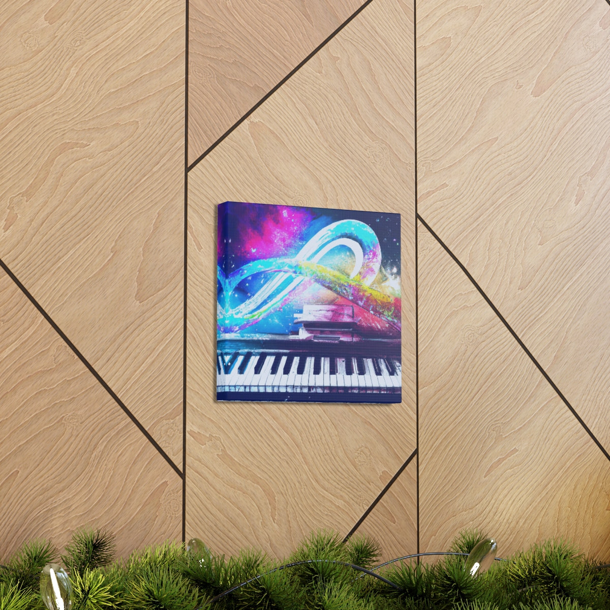 Blue Infinity Piano Mounted Canvas Wall Art