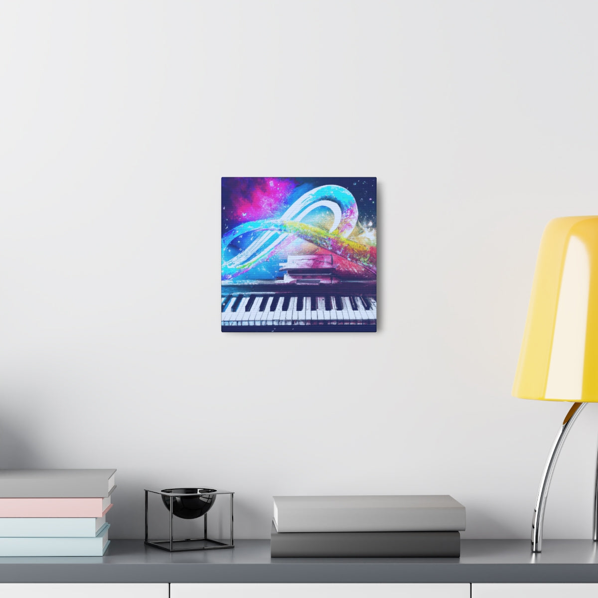 Blue Infinity Piano Mounted Canvas Wall Art