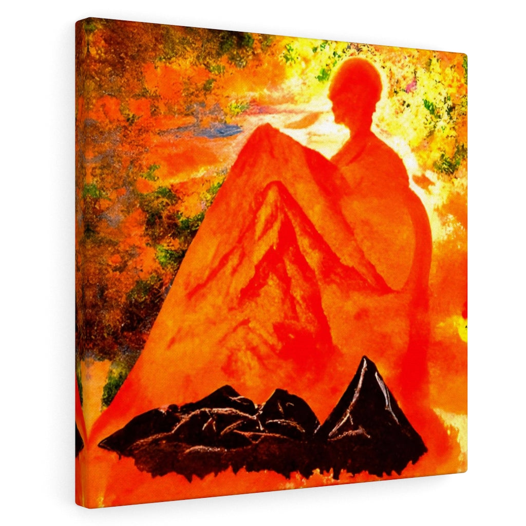 Head Over Hills Canvas Wall Poster - Orange Square