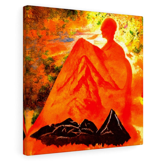 Head Over Hills Canvas Wall Poster - Orange Square