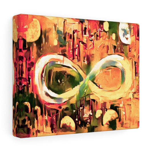 Infinite Galaxy Yellow & Orange, Infinity, Abstract Art, Canvas Wall Art, Wall Decor, Artistic Painting, Digital Artwork, Colorful