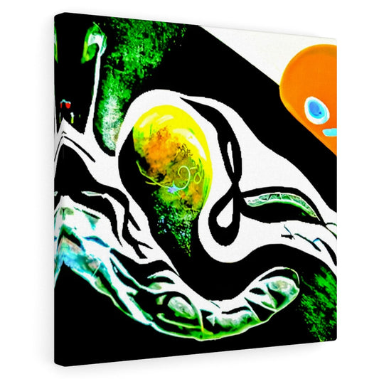 Sperm and Egg Collide street art futuristic glowing neon spiraling