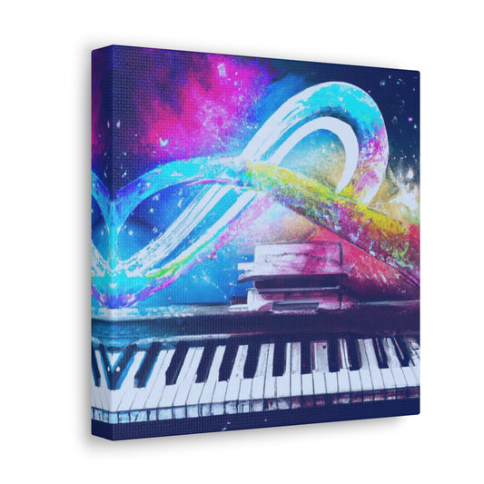 Blue Infinity Piano Mounted Canvas Wall Art