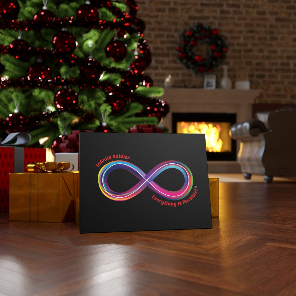 Neon Infinity Symbol Motivational Canvas Art Wall Print & Decor
