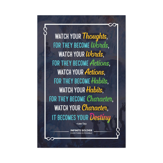 Lao Tzu Inspirational Quote Canvas Poster | Infinite Soldier