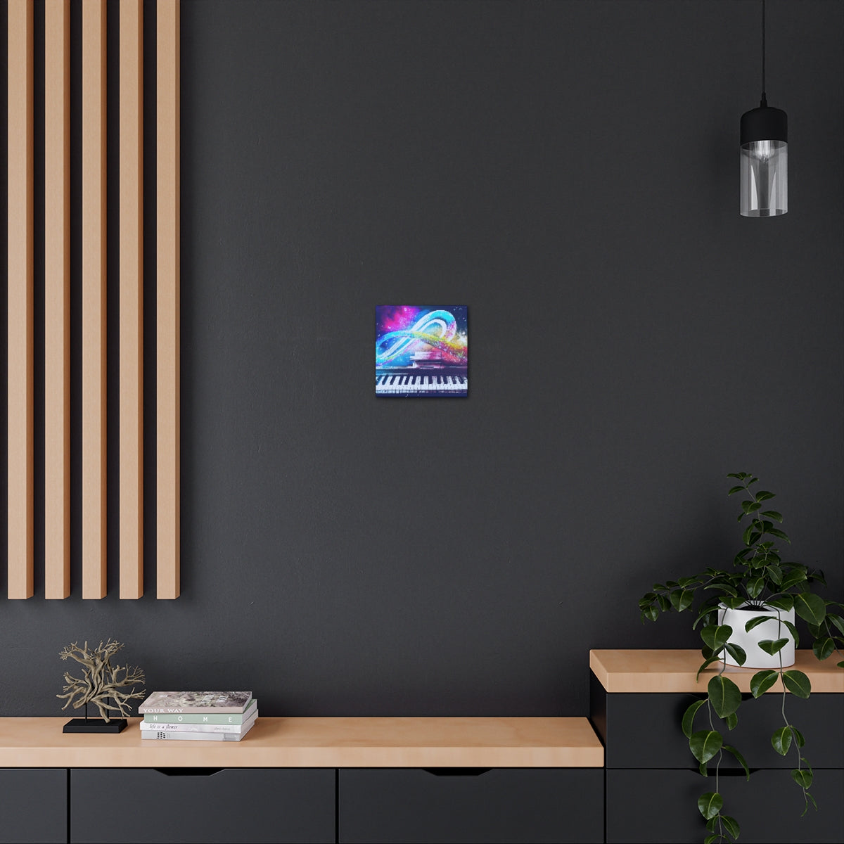 Blue Infinity Piano Mounted Canvas Wall Art