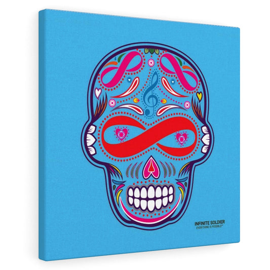 Sugar Skull Canvas Print, Wall Decor, Canvas Painting , Large Wall Art, Abstract Canvas, Digital Artwork, Colorful