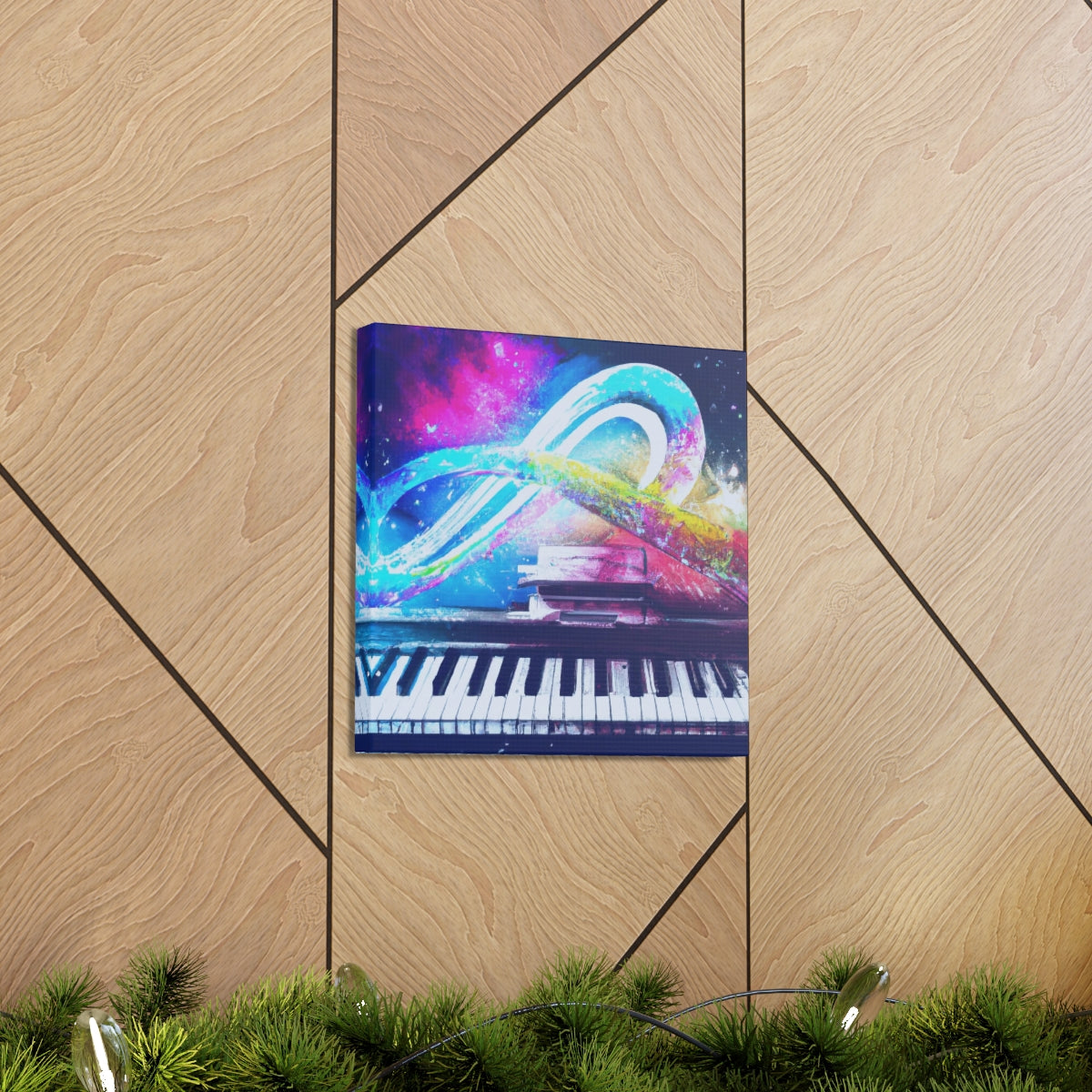 Blue Infinity Piano Mounted Canvas Wall Art