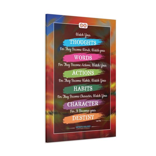 Lao Tzu Motivational Quote Vertical Canvas Poster | Infinite Soldier