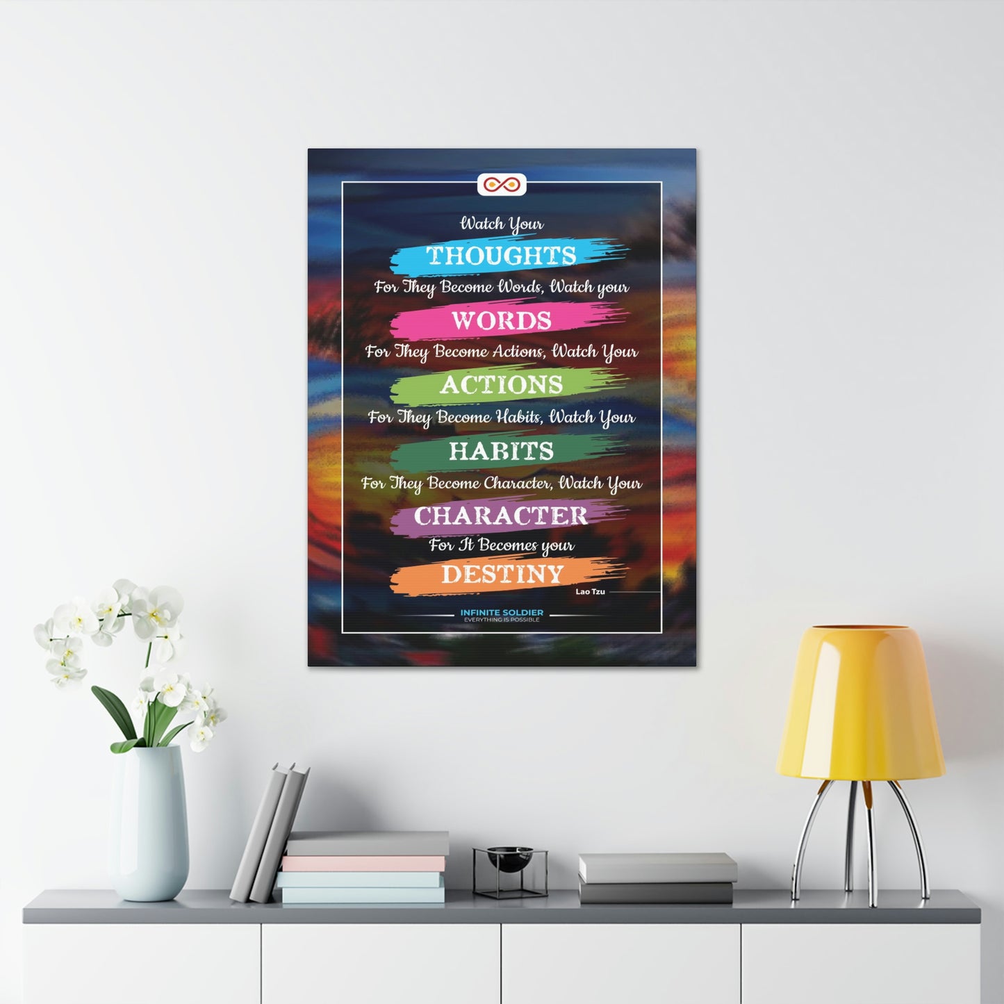 Watch Your Words Poster Motivational Canvas Poster | Infinite Soldier