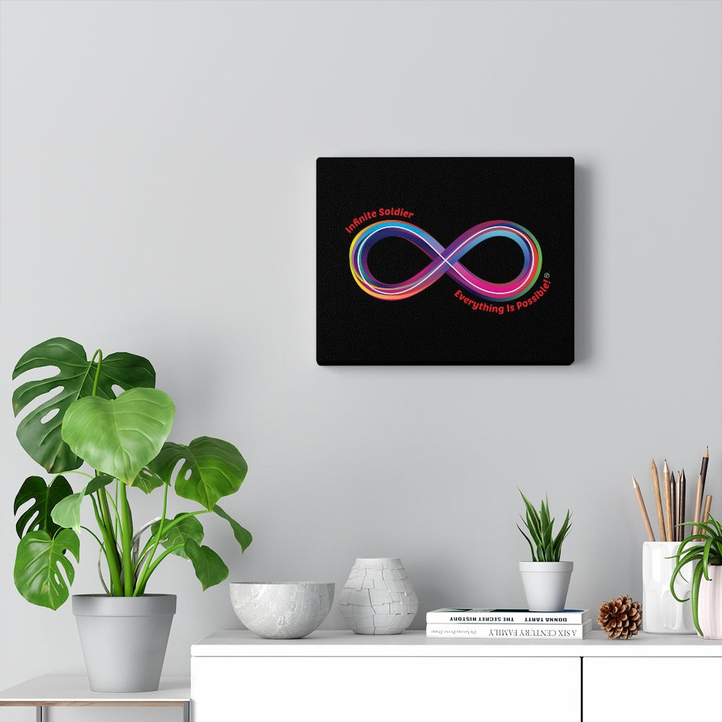 Neon Infinity Symbol Motivational Canvas Art Wall Print & Decor