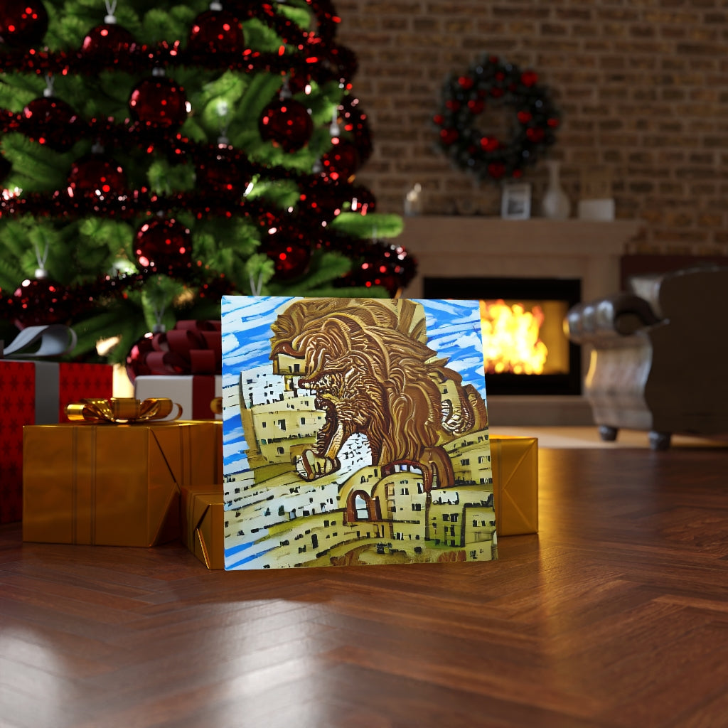 Lion Roaming Through Jerusalem detailed painting acrylic art watercolor (2)