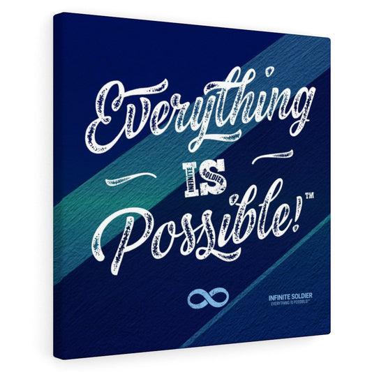 Everything Is Possible Motivational Canvas Poster - Blue Square