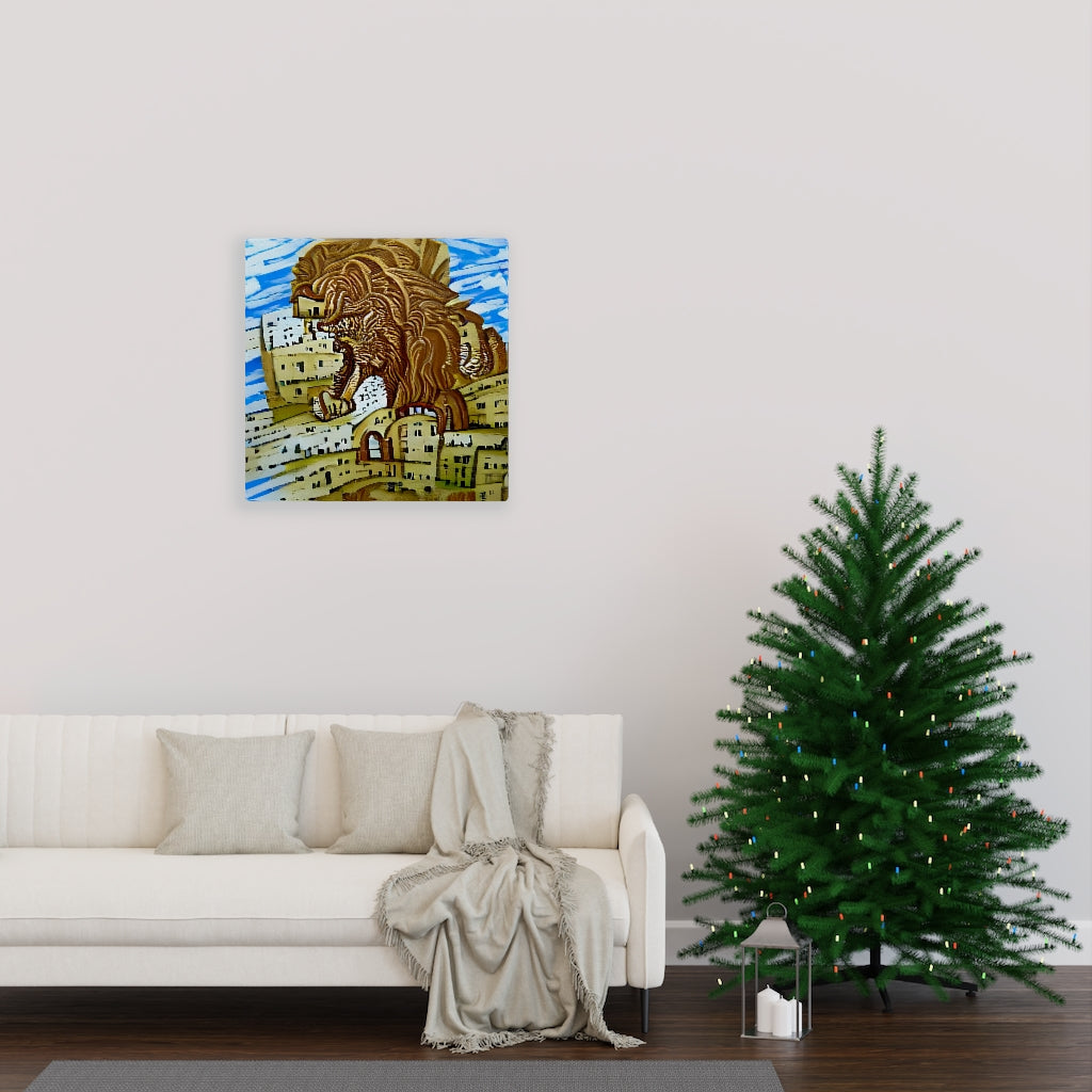 Lion Roaming Through Jerusalem detailed painting acrylic art watercolor (2)