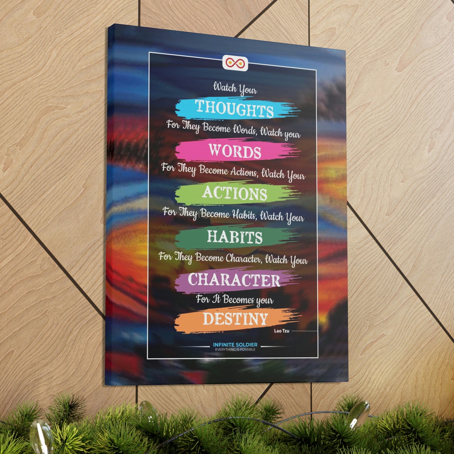 Watch Your Words Poster Motivational Canvas Poster | Infinite Soldier