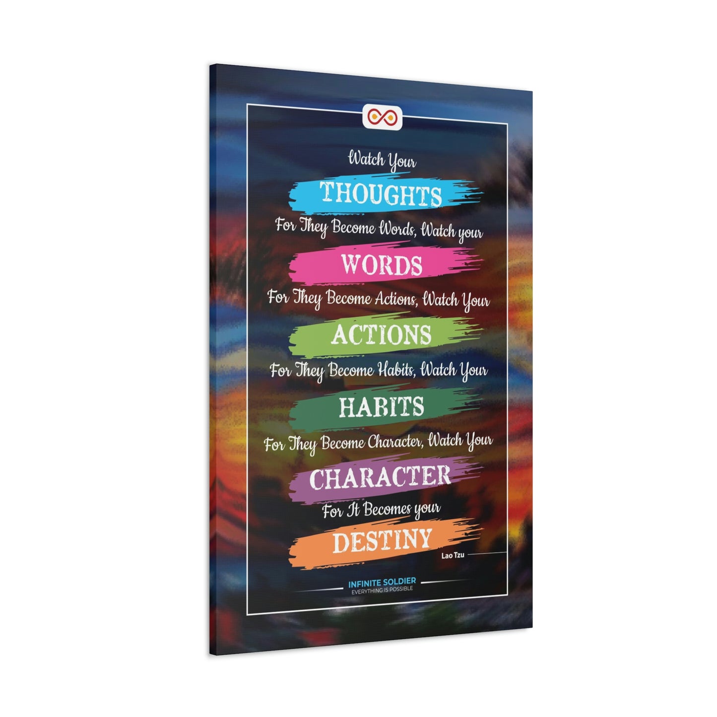 Watch Your Words Poster Motivational Canvas Poster | Infinite Soldier