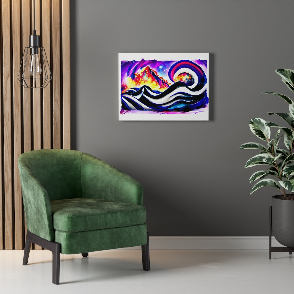 slide down infinite mountains infinity street art colourful airbrush art watercolor cosmic moonscape