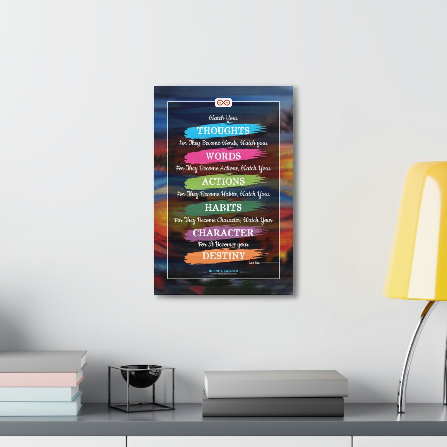 Watch Your Words Poster Motivational Canvas Poster | Infinite Soldier