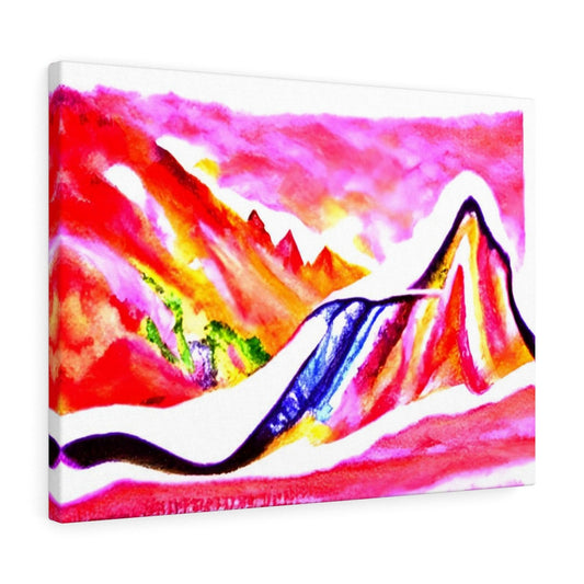 Slide Down Infinite Mountains detailed painting watercolor oil on canvas