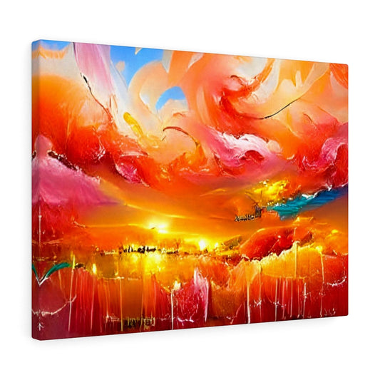 Stunning Sunset In Heaven fantasy action painting detailed painting