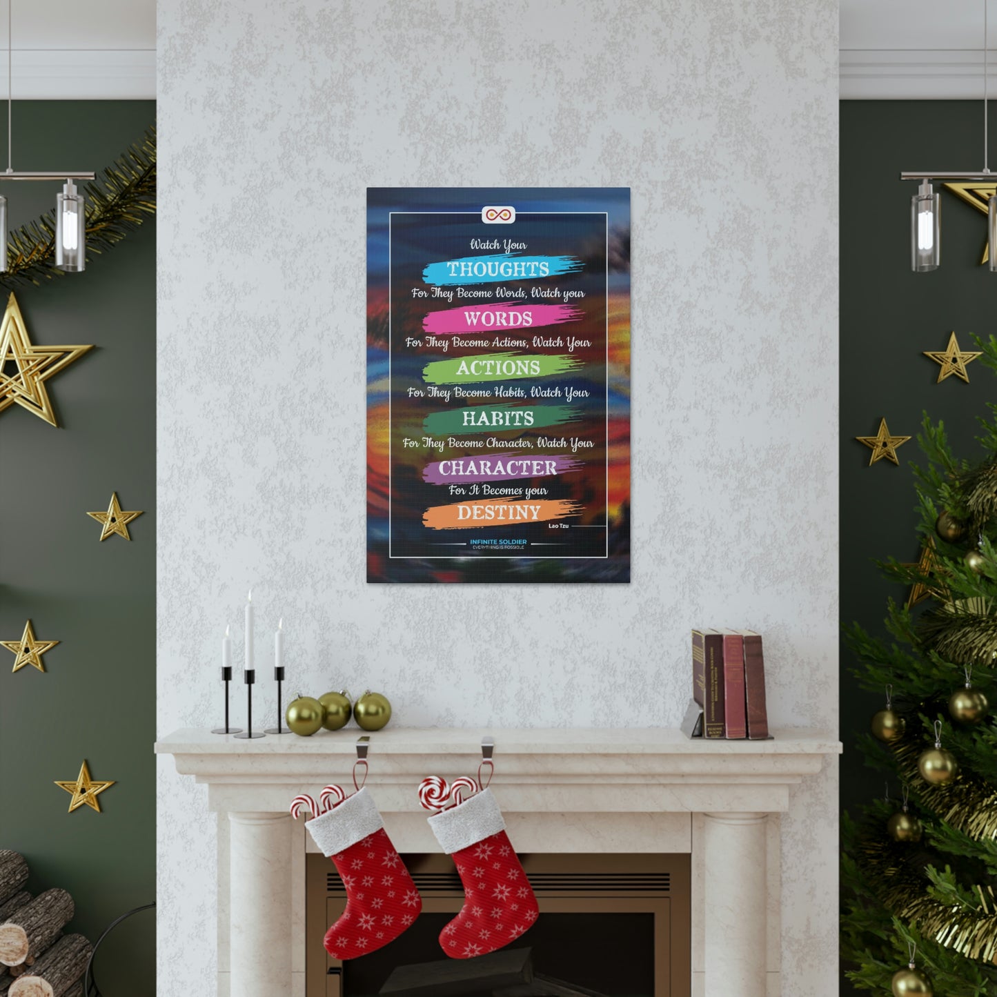 Watch Your Words Poster Motivational Canvas Poster | Infinite Soldier